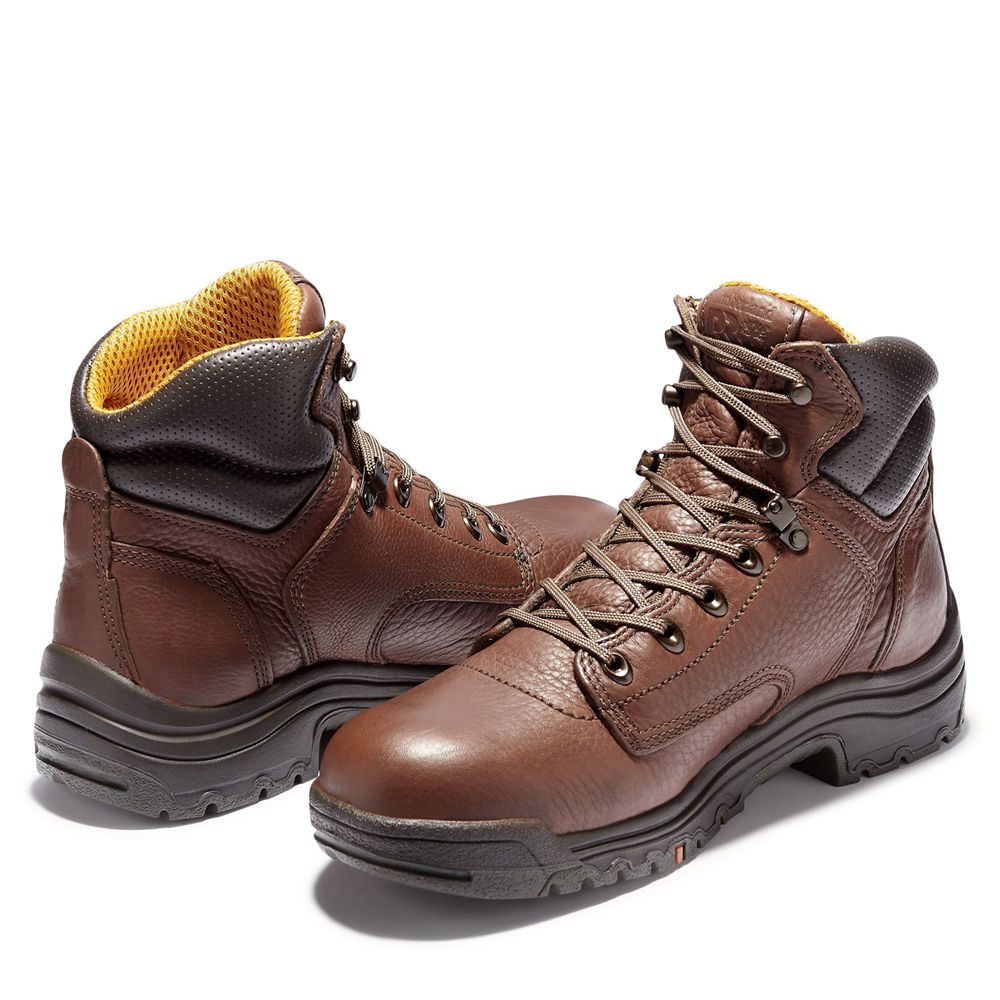 Timberland Μποτακια Εργασίας Ανδρικα Καφε/Μαυρα - Pro® Titan® 6\" Soft Toe - Greece 2380519-JQ